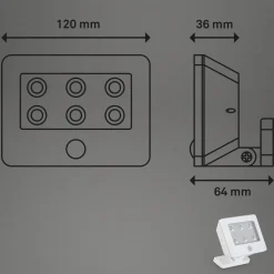 Kollig udendørs LED-spot med sensor, IP54, hvid