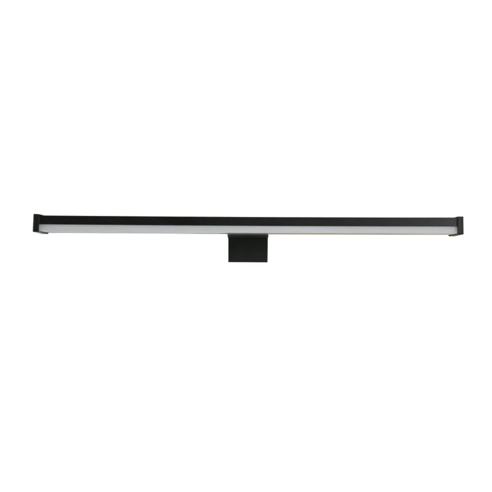 Kos LED-spejllampe, bredde 40 cm, sort aluminium IP44