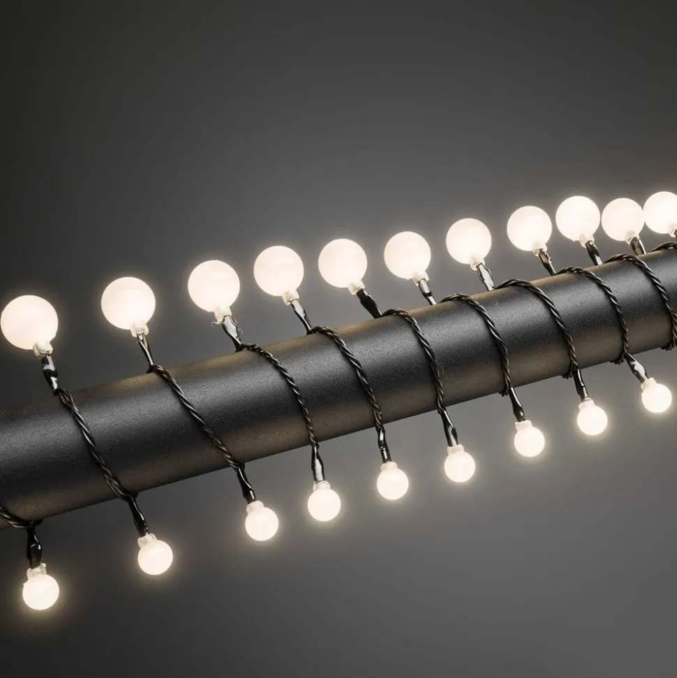 Kuglelampekæde LED varm hvid 80-flg.