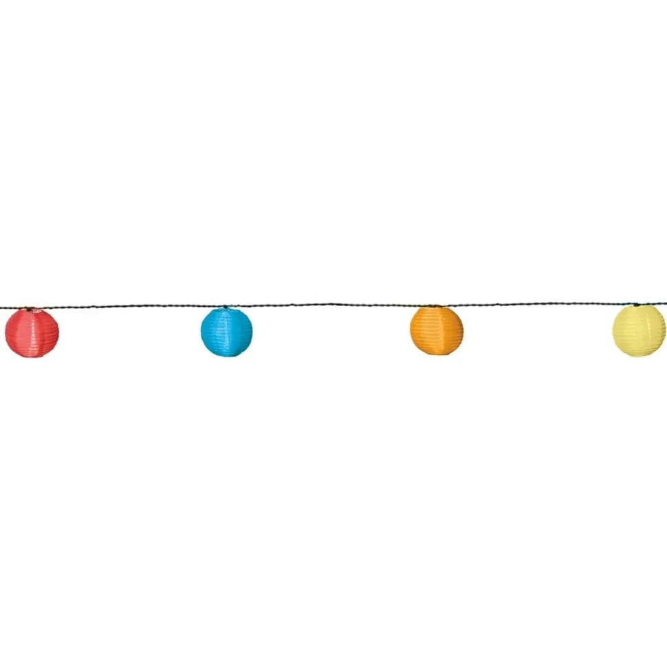 Kulørt solcelledrevet LED-lyskæde med 10 lamper