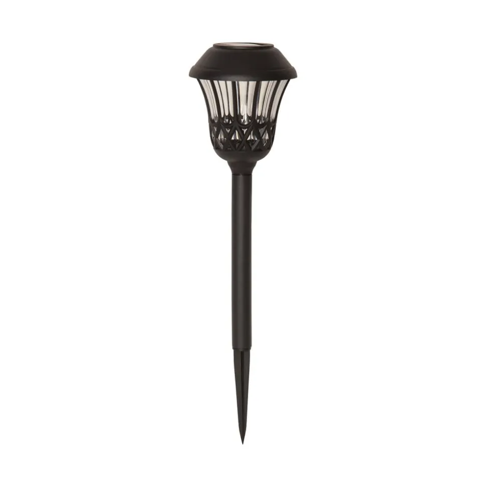 Lace LED-lampe med jordspyd, sort, højde 31 cm, sæt med 4 stk