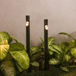 Lampe med jordspyd Bezel, sort, aluminium, højde 60 cm