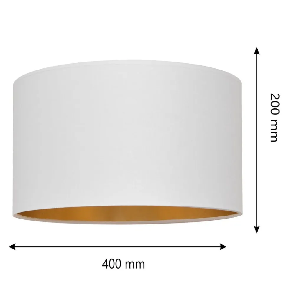 Lampeskærm Alba, Ø 40 cm, E27, hvid/guld