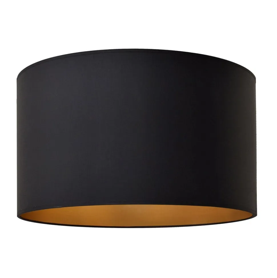 Lampeskærm Alba, Ø 45 cm, E27, sort/guld