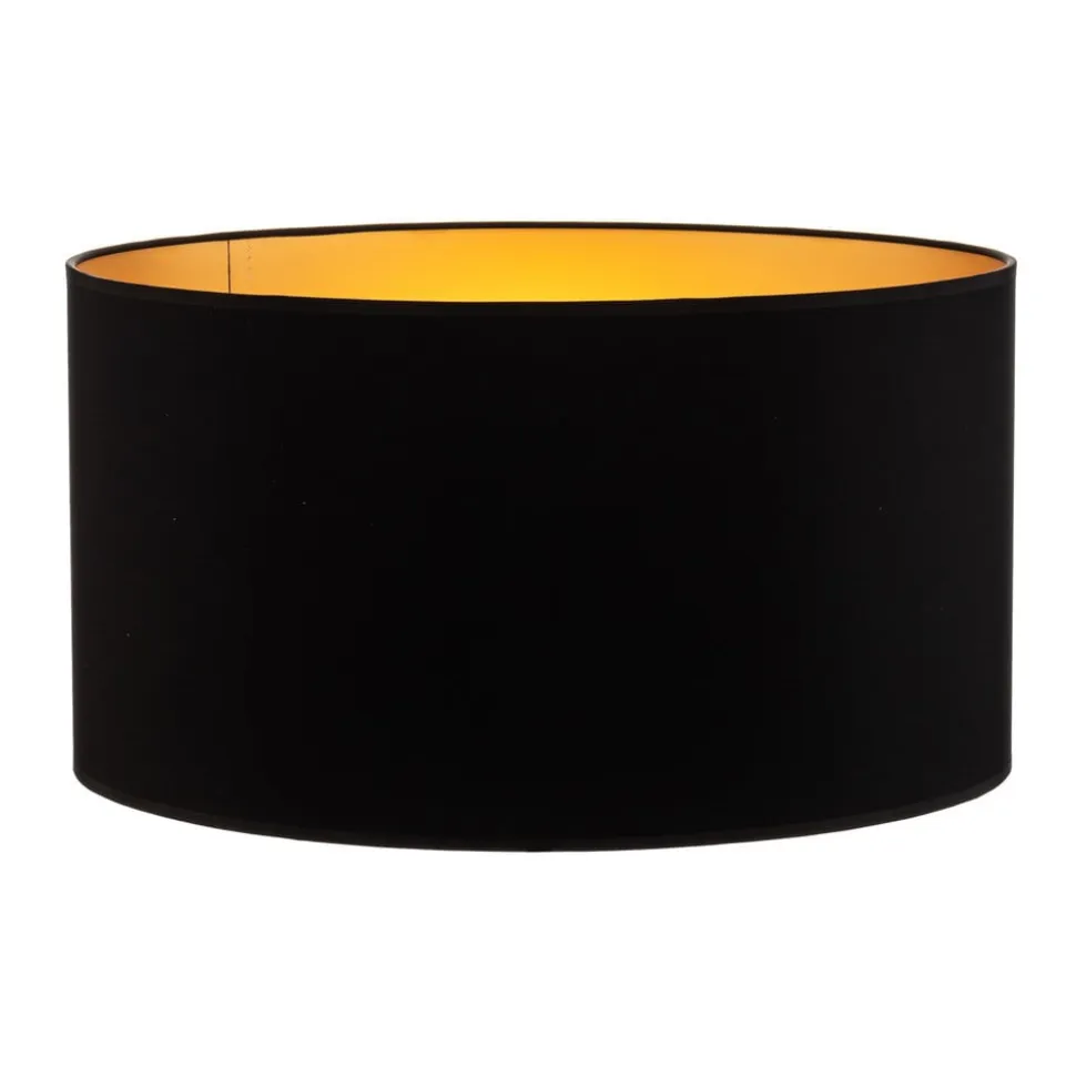 Lampeskærm Alba, Ø 45 cm, E27, sort/guld