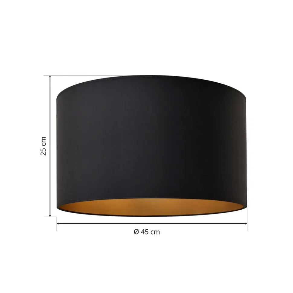 Lampeskærm Alba, Ø 45 cm, E27, sort/guld