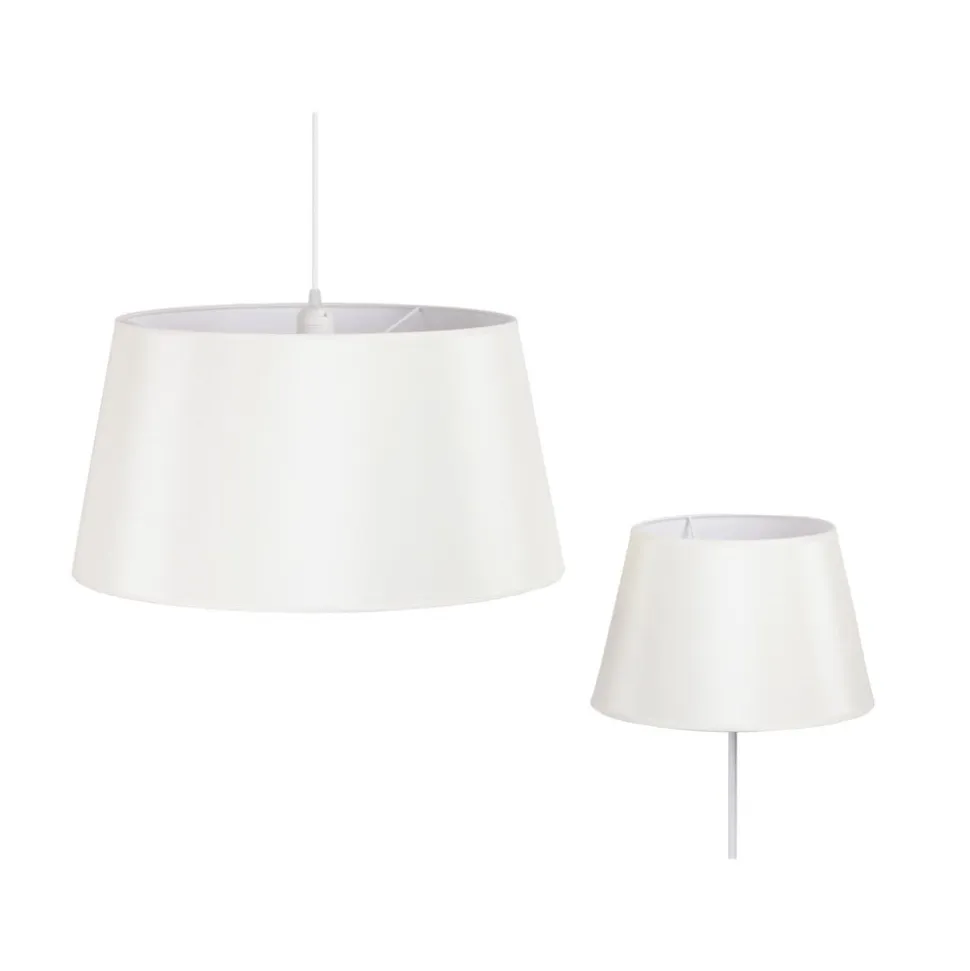 Lampeskærm Cone højde 25,5 cm, chintz ecru/hvid