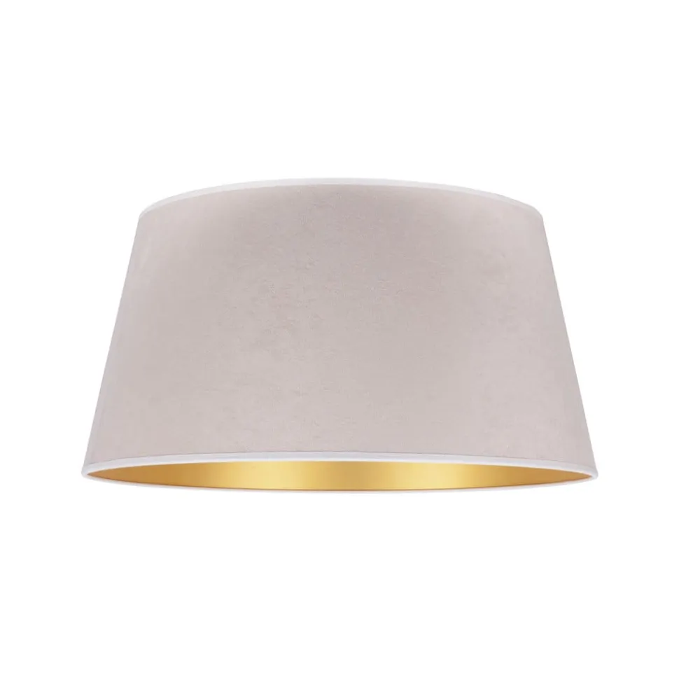 Lampeskærm Cone højde 25,5 cm, ecru/guld