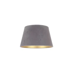 Lampeskærm Cone højde 18 cm, grå/guld