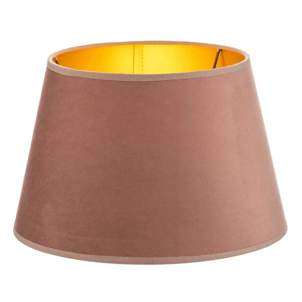 Lampeskærm Cone højde 18 cm, lyserød/guld