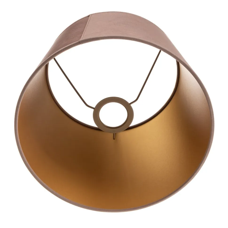 Lampeskærm Cone højde 18 cm, lyserød/guld
