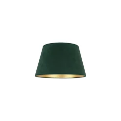 Lampeskærm Cone højde 18 cm, mørkegrøn/guld