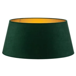 Lampeskærm Cone højde 25,5 cm, mørkegrøn/guld