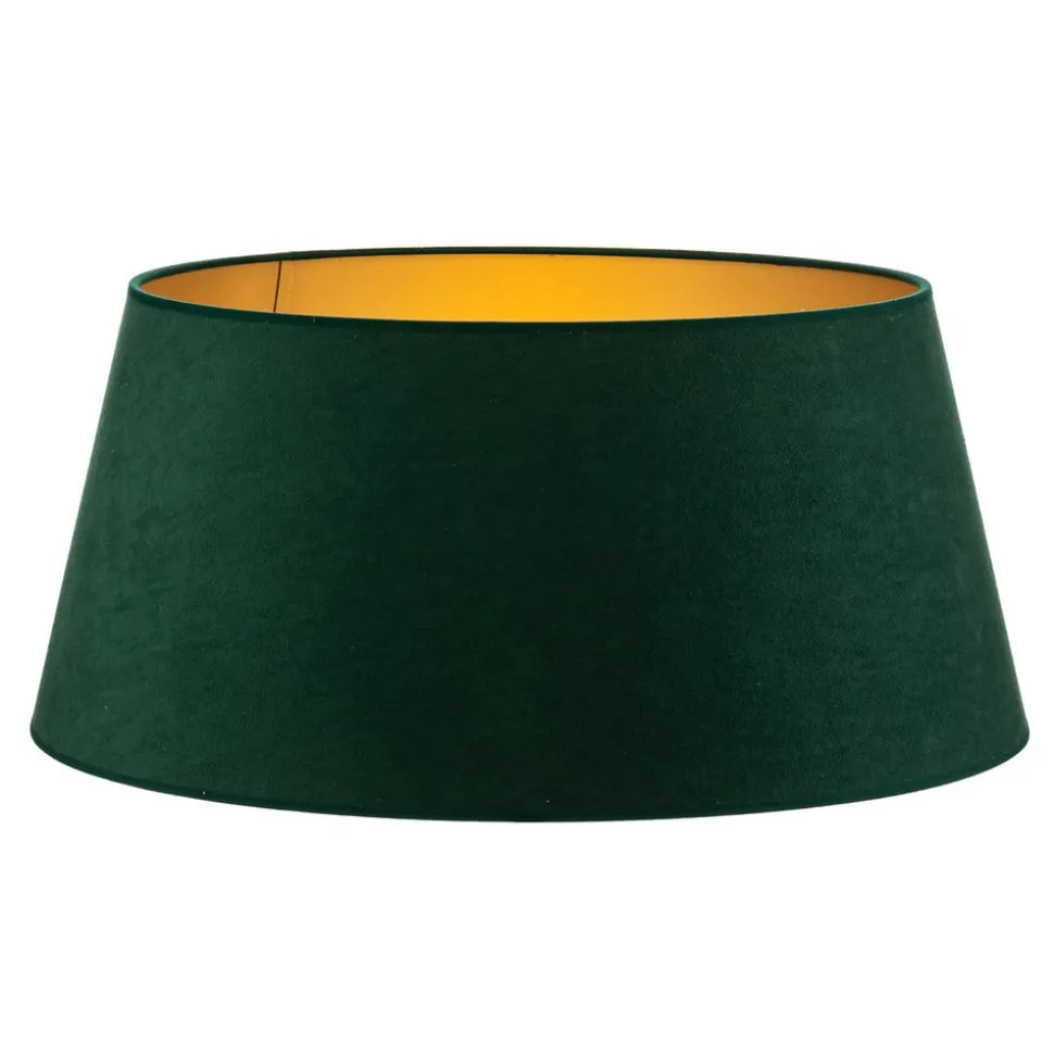 Lampeskærm Cone højde 25,5 cm, mørkegrøn/guld