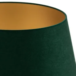 Lampeskærm Cone højde 25,5 cm, mørkegrøn/guld