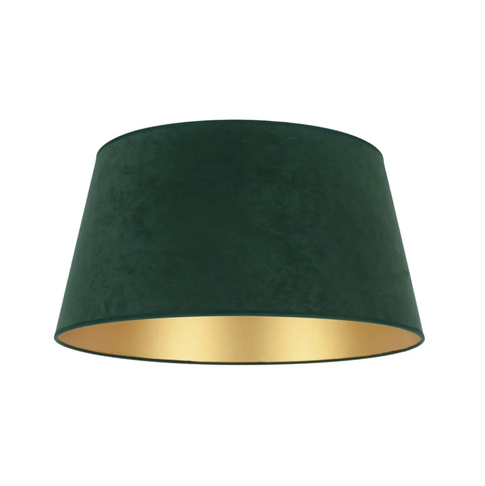 Lampeskærm Cone højde 22,5 cm, mørkegrøn/guld