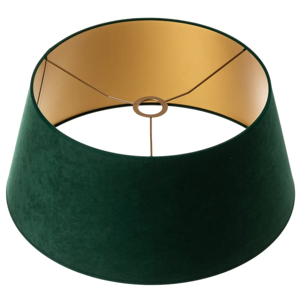Lampeskærm Cone højde 22,5 cm, mørkegrøn/guld