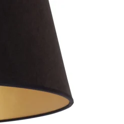 Lampeskærm Cone højde 25,5 cm, sort/guld