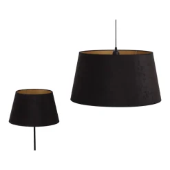 Lampeskærm Cone højde 25,5 cm, sort/guld