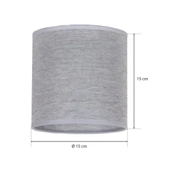Lampeskærm Roller, grå, Ø 15 cm, højde 15 cm