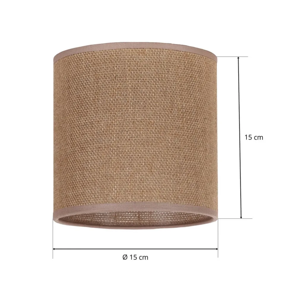 Lampeskærm Roller, lysebrun, Ø 15 cm, højde 15 cm