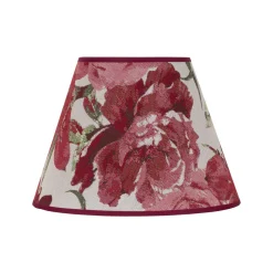 Lampeskærm Sofia Højde 21 cm, blomstermønster rød