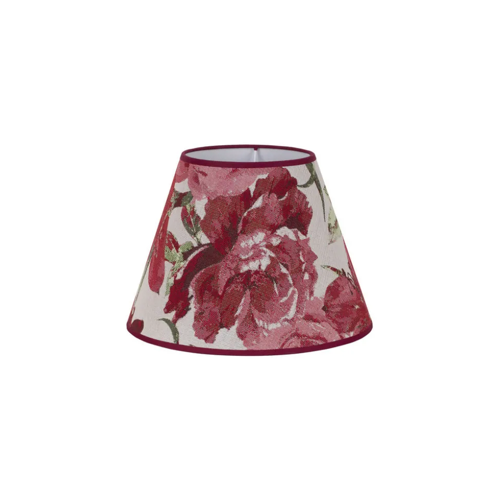 Lampeskærm Sofia Højde 21 cm, blomstermønster rød