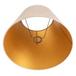 Lampeskærm Sofia Højde 31 cm, hvid/guldstrip