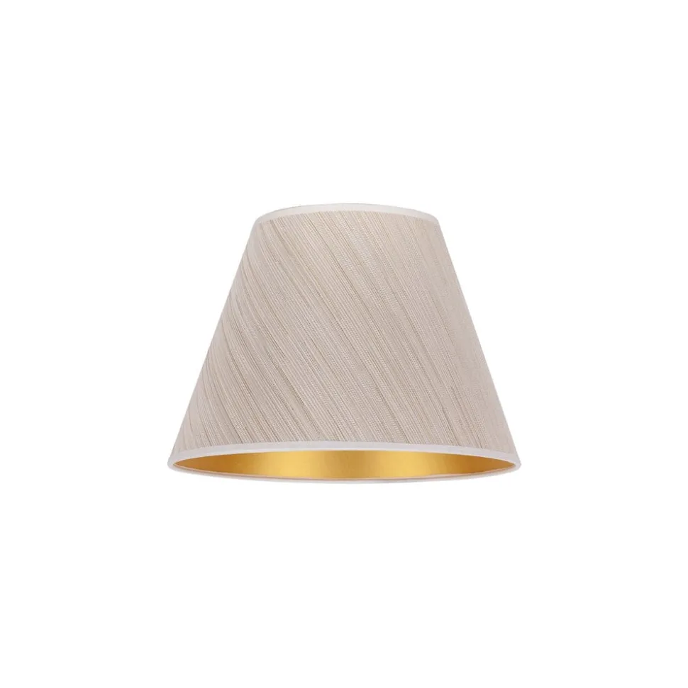 Lampeskærm Sofia Højde 21 cm, hvid/guldstrip