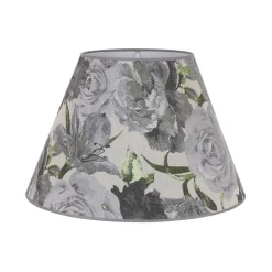 Lampeskærm Sofia Højde 31 cm, blomstermønster grå