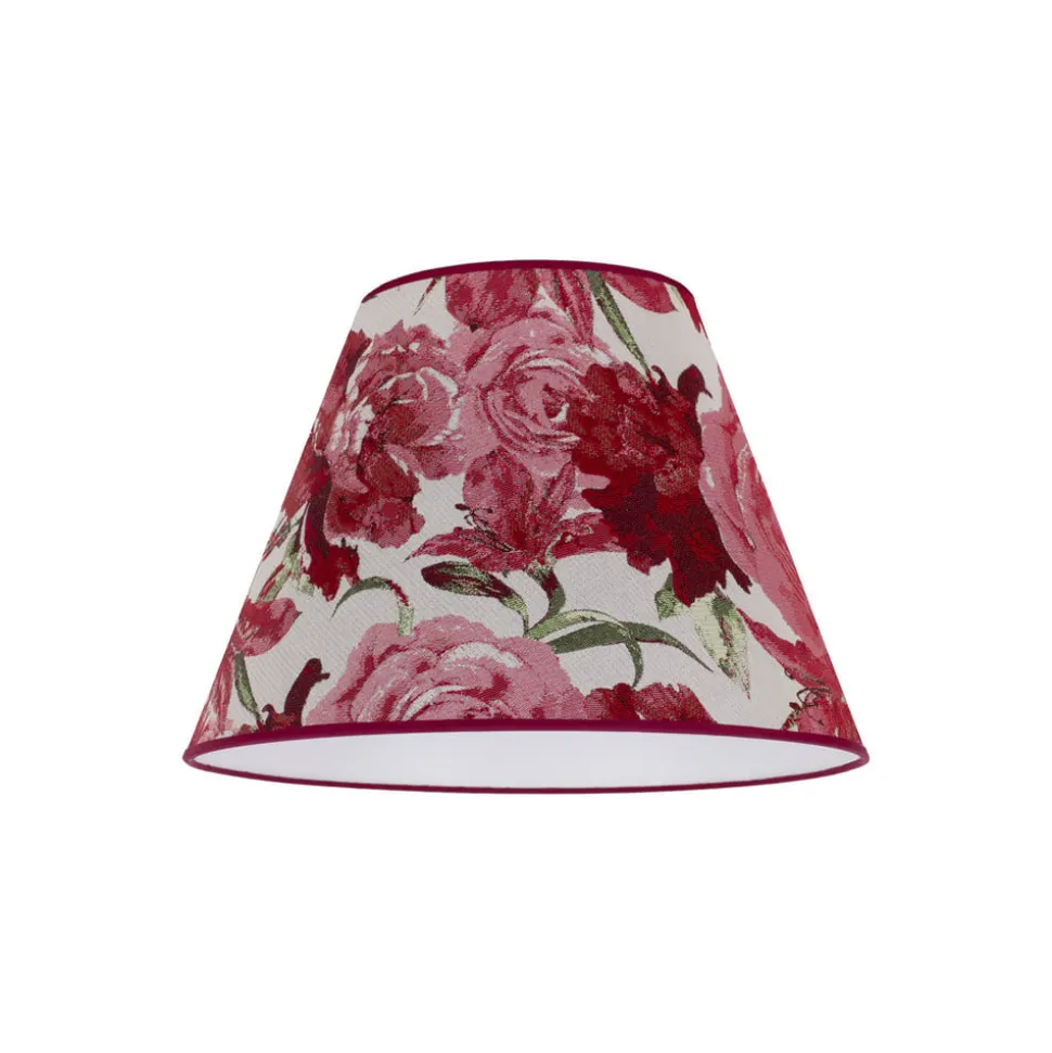 Lampeskærm Sofia Højde 25 cm, blomstermønster rød