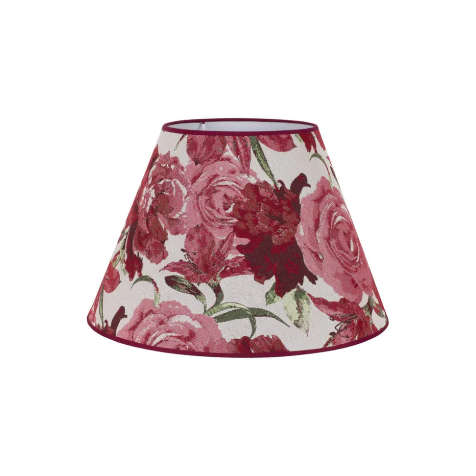 Lampeskærm Sofia Højde 25 cm, blomstermønster rød