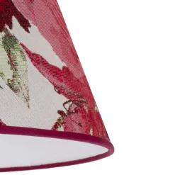 Lampeskærm Sofia Højde 25 cm, blomstermønster rød