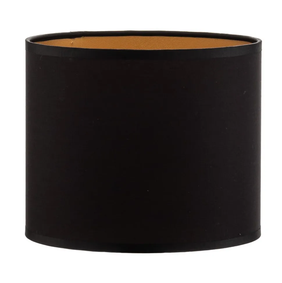 Lampeskærm Soho, sort/guld, tekstil, Ø 18 cm