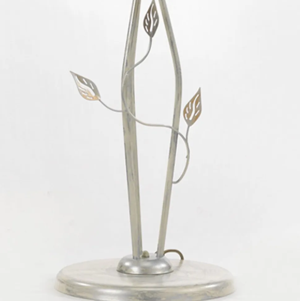 Lancia gulvlampe, elfenbensfarvet, 3 lyskilder, jern, glas