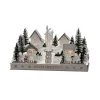 Landsby LED-adventsstage, træ, transformer/batteri