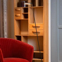 Lavale LED-gulvlampe, sort, dæmpbar, højde 138 cm