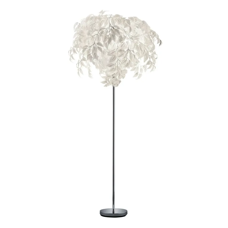 Leavy gulvlampe, højde 180 cm, krom/hvid, metal/plast