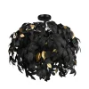 Leavy loftslampe, Ø 70 cm, sort/guld, plast