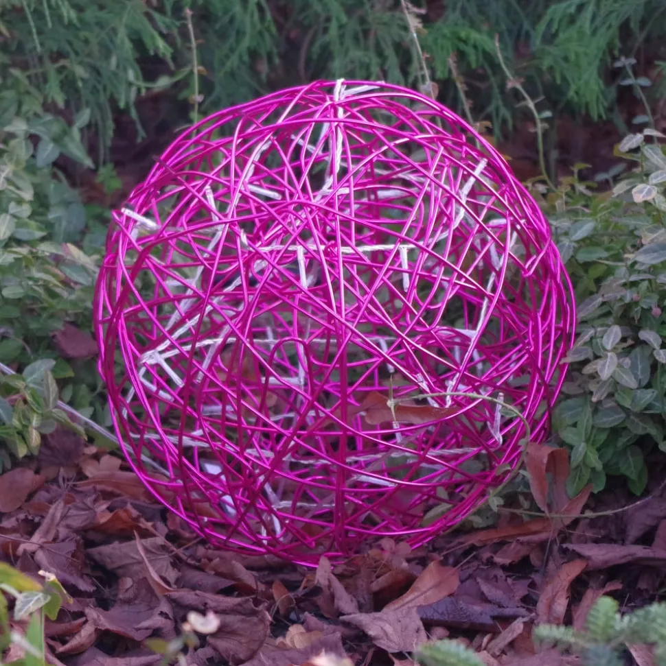 LED 3D-designkugle Galax Fun, Ø 30 cm, fuchsia