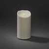 LED dekorativt stearinlys IP44 cremehvid smeltet 18,4 cm