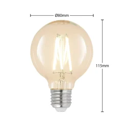 LED E27 8 W G80 2.700 K filament dæmpes klar 3 stk