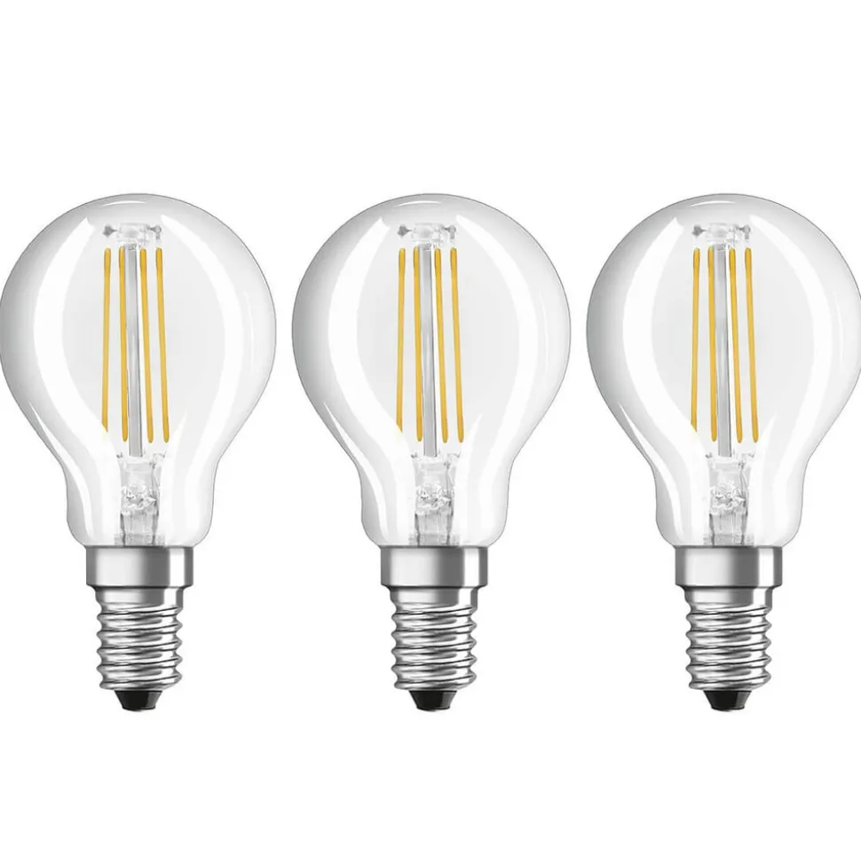 LED filamentpære E14 4 W varmhvid, 3'er sæt