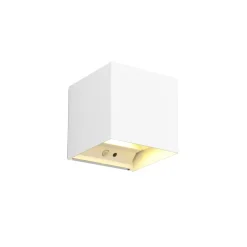 LED genopladelig udendørs væglampe Talent, hvid, bredde 10 cm, sensor
