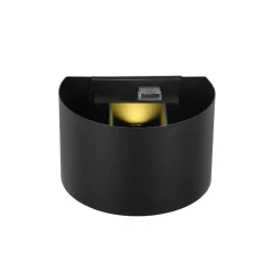 LED genopladelig udendørs væglampe Talent, sort, bredde 16 cm Sensor