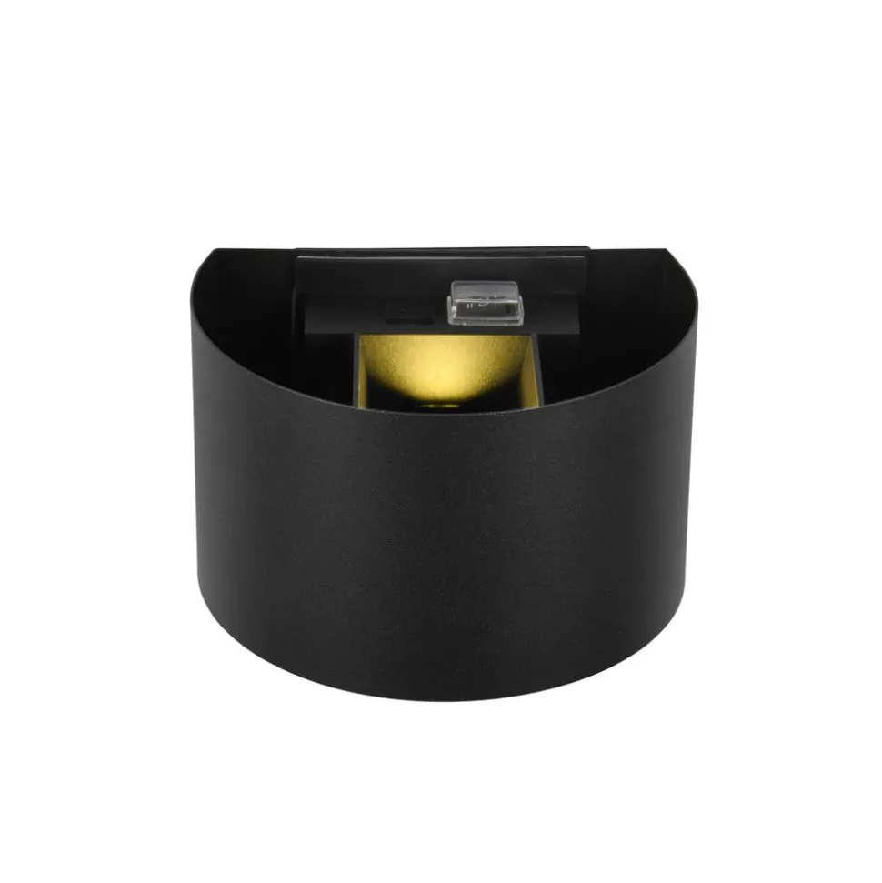 LED genopladelig udendørs væglampe Talent, sort, bredde 16 cm Sensor