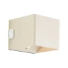 LED genopladelig udendørs væglampe Iseo, beige, bredde 10 cm, sensor