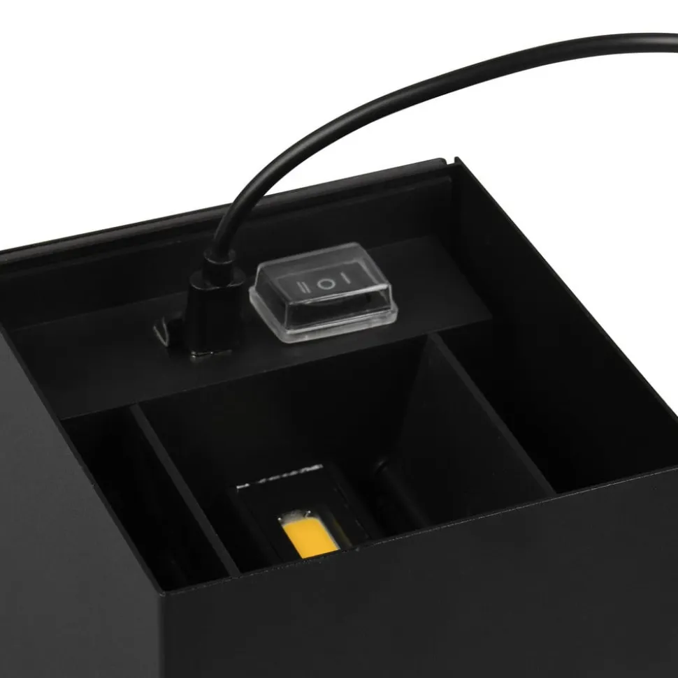 LED genopladelig udendørs væglampe Talent, sort, bredde 10 cm Sensor