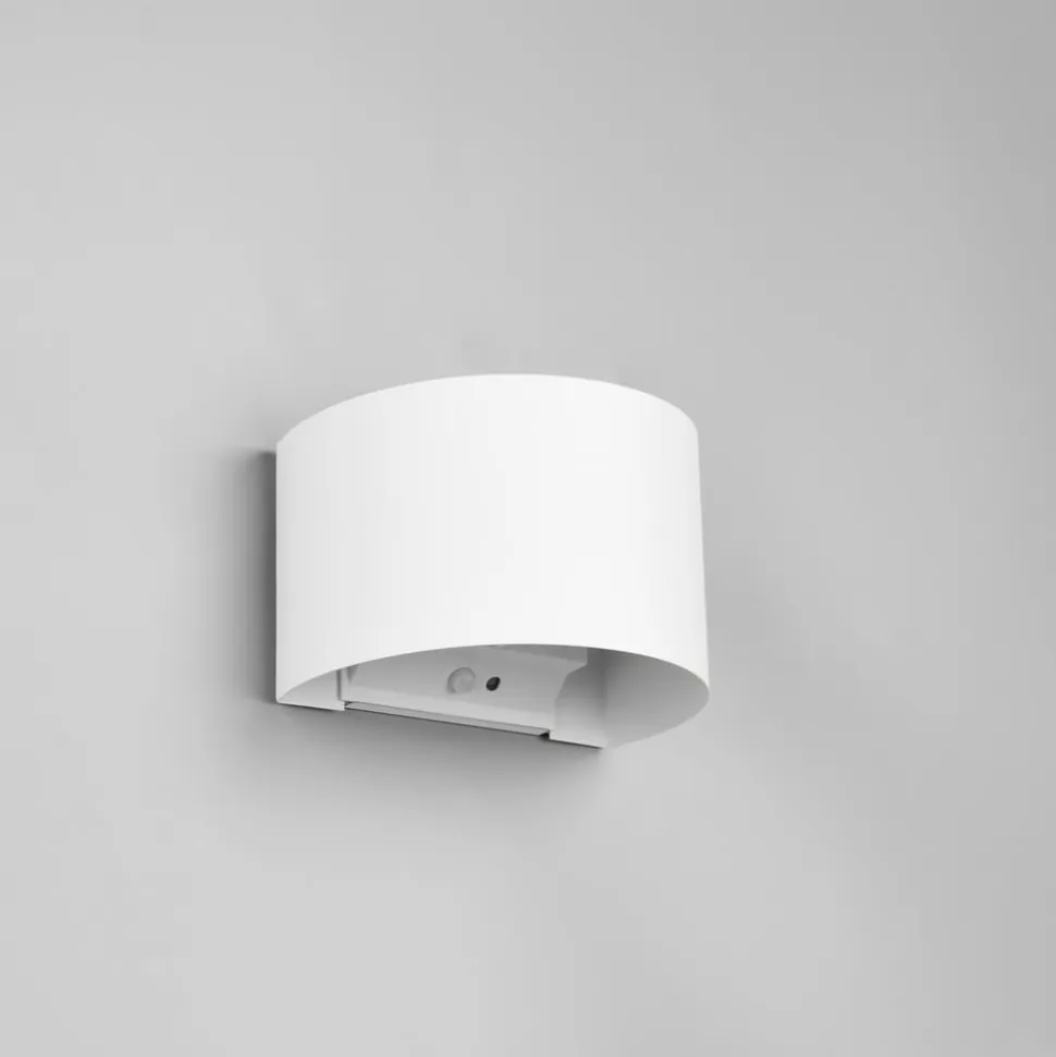 LED genopladelig udendørs væglampe Talent, hvid, bredde 16 cm, sensor