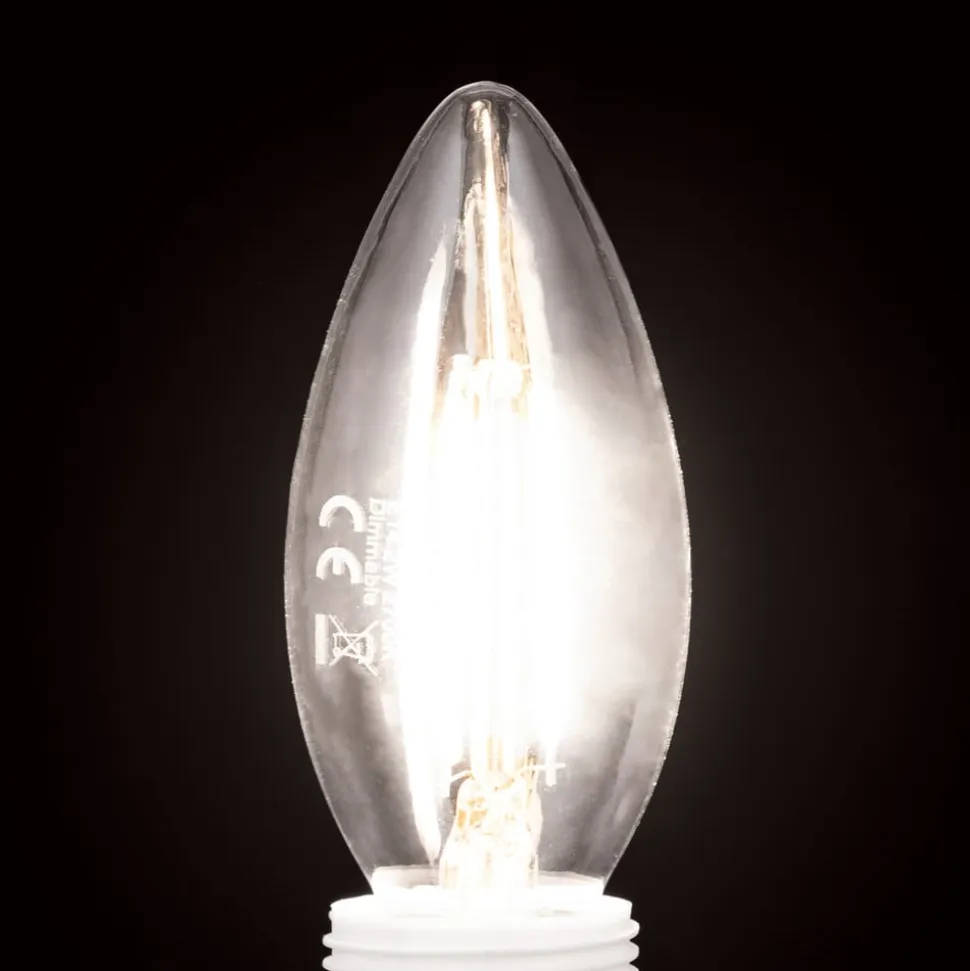 LED glødepære E14 C35 klar 2W 827 180lm dæmpbar